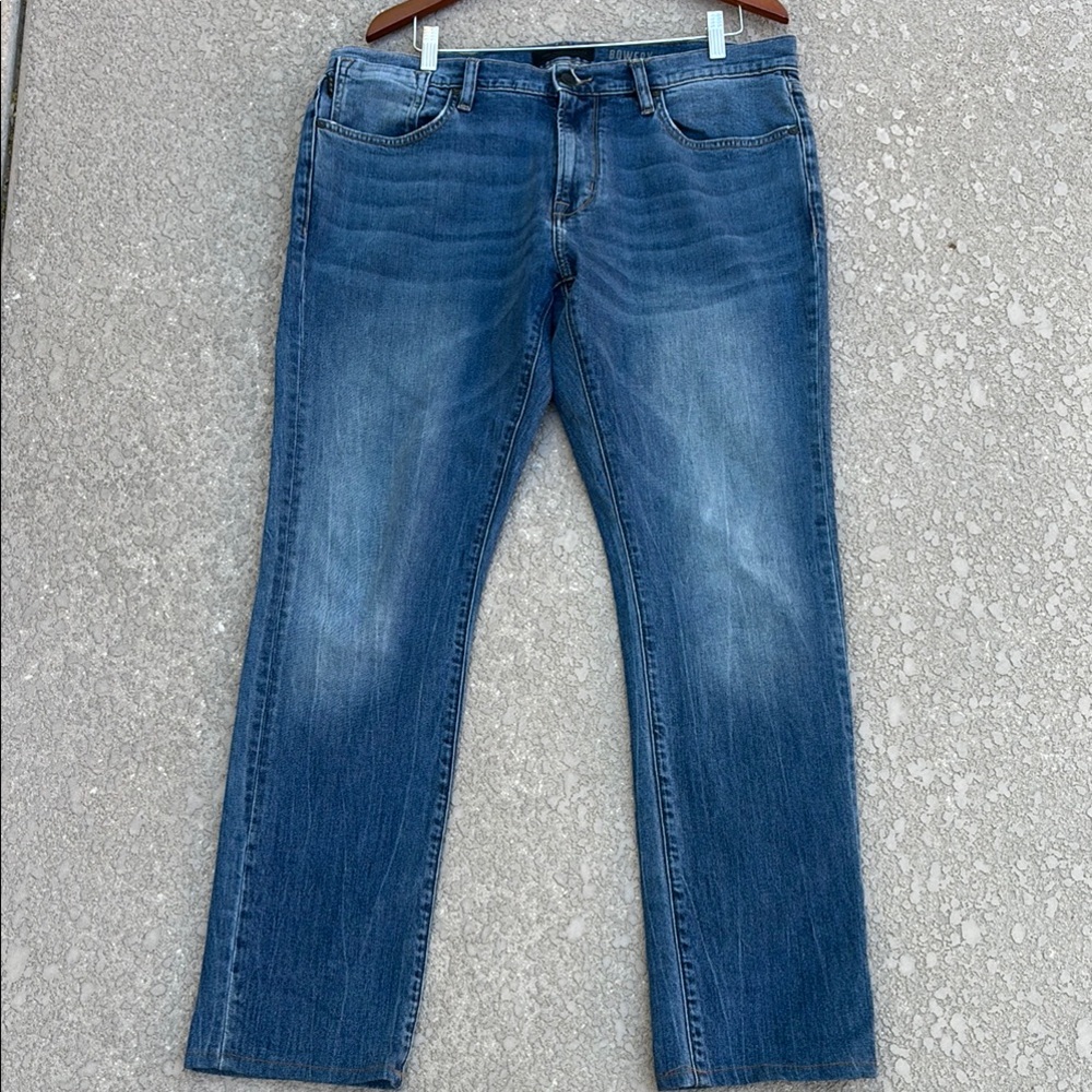John Varvatos Blue Jeans Bowery Men’s size 36 Leather Back Patch Denim